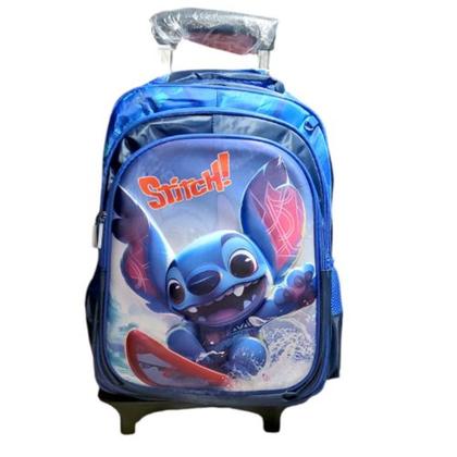 Imagem de Kit Mochila Infantil Rodinhas Stitch+ lancheira + estojo BM009