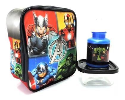 Imagem de Kit Mochila Infantil Vingadores Rodinhas M + Lancheira F5
