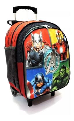 Imagem de Kit Mochila Infantil Vingadores Rodinhas M + Lancheira F5