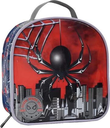 Imagem de Kit Mochila Lanchaira Estojo Infantil Rodinhas Spider Dark