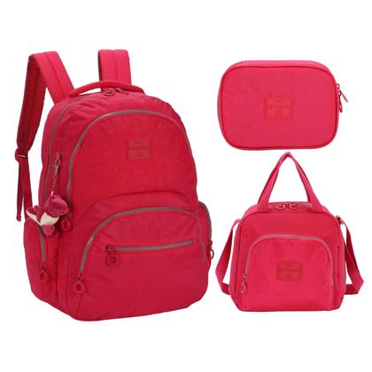 Imagem de Kit Mochila Lancheira e Estojo Box Crinkle Up4You Pink - Kit Volta às Aulas Completo 47156-47158-47161