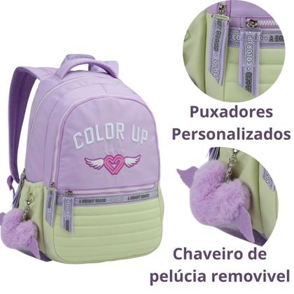Imagem de Kit Mochila Lancheira Estojo Feminina ColorUp Notebook