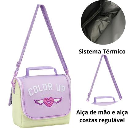 Imagem de Kit Mochila Lancheira Estojo Feminina ColorUp Notebook