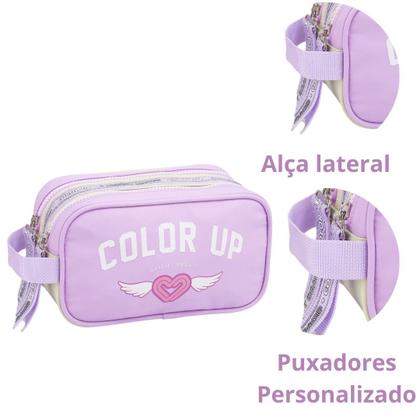Imagem de Kit Mochila Lancheira Estojo Feminina ColorUp Notebook