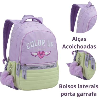 Imagem de Kit Mochila Lancheira Estojo Feminina ColorUp Notebook