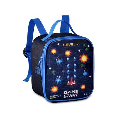 Imagem de Kit Mochila Lancheira Estojo Gamer Video Game Reforçada Resistente com Luzes Pisca Carrinho Rodinha