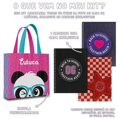 Imagem de Kit Mochila Lancheira Estojo Luluca Escolar Meninas Notebook Meninas Resistente Reforçada