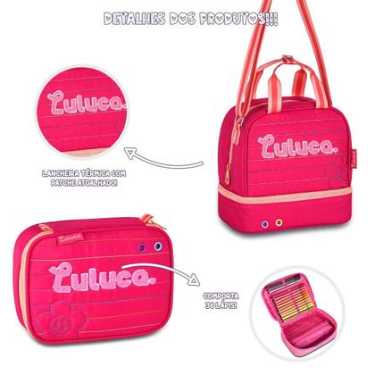 Imagem de Kit Mochila Lancheira Estojo Luluca Escolar Notebook Resistente Reforçada Lançamento