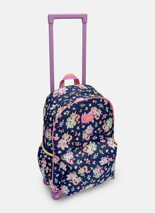 Imagem de Kit mochila + lancheira uni floresta azul marinho puket