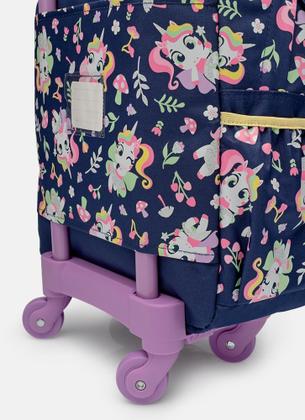 Imagem de Kit mochila + lancheira uni floresta azul marinho puket