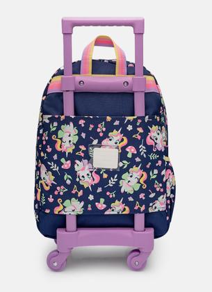 Imagem de Kit mochila + lancheira uni floresta azul marinho puket