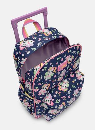 Imagem de Kit mochila + lancheira uni floresta azul marinho puket