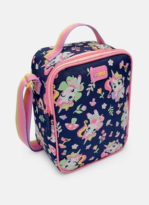 Imagem de Kit mochila + lancheira uni floresta azul marinho puket