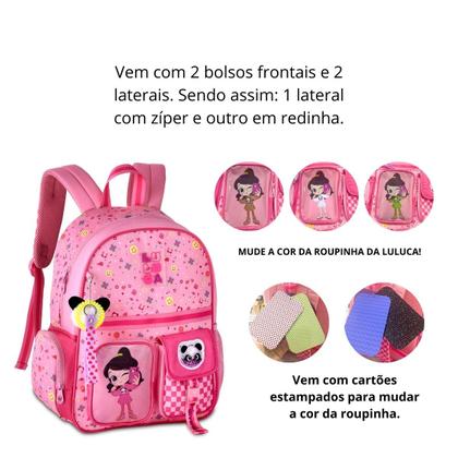 Imagem de Kit Mochila Luluca Costas C/ Lancheira Térmica - Oficial Youtuber Escolar Passeio - Clio