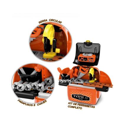 Imagem de Kit Mochila Maleta de Ferramentas Infantil 30 Peças 3 em 1 Tools - VIP