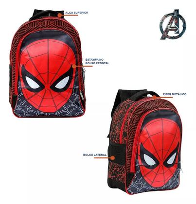 Imagem de Kit Mochila Masculina Homem Aranha Lancheira Infantil Estojo