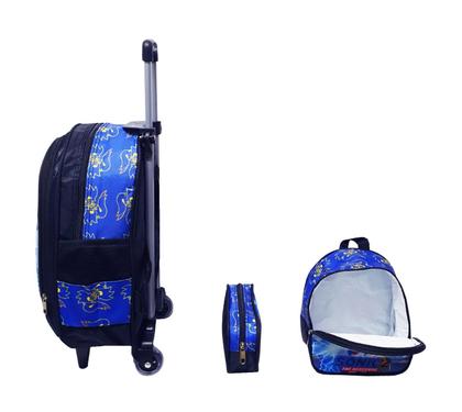 Imagem de Kit Mochila Masculina Rodinhas Infantil Sonic Lancheira E