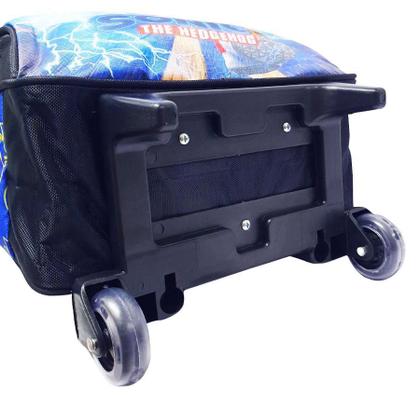 Imagem de Kit Mochila Masculina Rodinhas Infantil Sonic Lancheira E