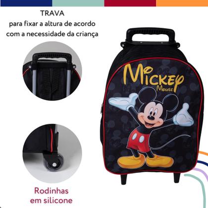 Imagem de Kit Mochila Mickey Mouse Escolar Rodinhas