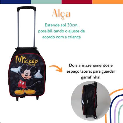 Imagem de Kit Mochila Mickey Mouse Escolar Rodinhas