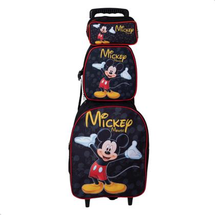 Imagem de Kit Mochila Mickey Mouse Escolar Rodinhas