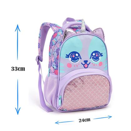 Imagem de Kit Mochila Pequena Infantil Menina E Lancheira Gata/Panda Premium Fofa