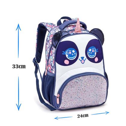 Imagem de Kit Mochila Pequena Infantil Menina E Lancheira Gata/Panda Premium Fofa