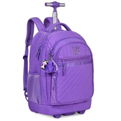 Imagem de Kit Mochila Rb Rebecca Bonbon Carrinho Lancheira Estojo Resistente Rodinha Meninas Juvenil Escolar