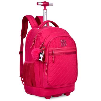 Imagem de Kit Mochila Rb Rebecca Bonbon Carrinho Rodinhas Lancheira Estojo Notebook Juvenil Resistente Reforçada