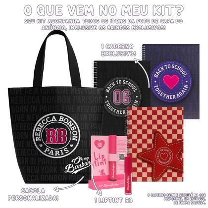 Imagem de Kit Mochila Rb Rebecca Bonbon Lancheira Estojo Rodinha Carrinho Escolar