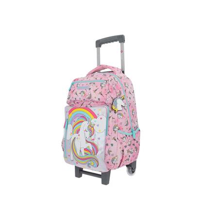 Imagem de Kit Mochila Roda New Run Unicórnio Lancheira Térmica Estojo