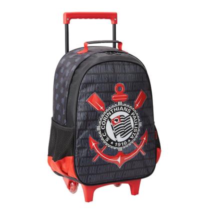 Imagem de Kit Mochila Rodas 16" Corinthians Lancheira Estojo Escolar