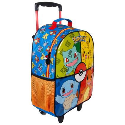 Imagem de Kit Mochila Rodas 16" Pokemon Lancheira Estojo Escolar