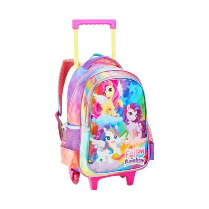 Imagem de Kit Mochila Rodas 16" Unicórnio Friends Com Lancheira Estojo