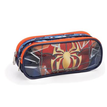 Imagem de Kit Mochila Rodas 17 Spider Man Lancheira Térmica Estojo
