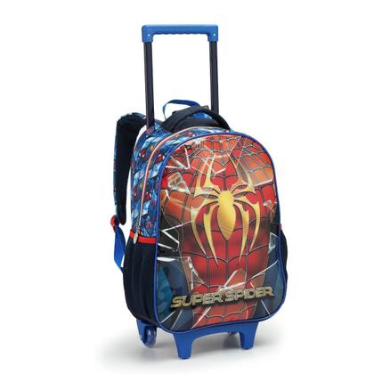 Imagem de Kit Mochila Rodas 17 Spider Man Lancheira Térmica Estojo