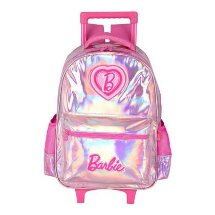 Imagem de Kit Mochila Rodas Barbie Holográfica Com Lancheira E Estojo