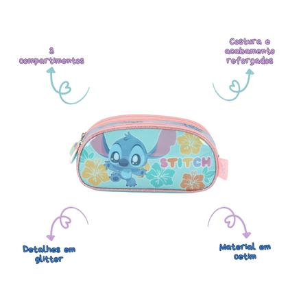 Imagem de Kit Mochila Rodas Lancheira E Estojo Triplo Stitch Disney