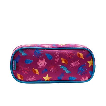 Imagem de Kit Mochila Rodas Lancheira Estojo Pequena Sereia Pink