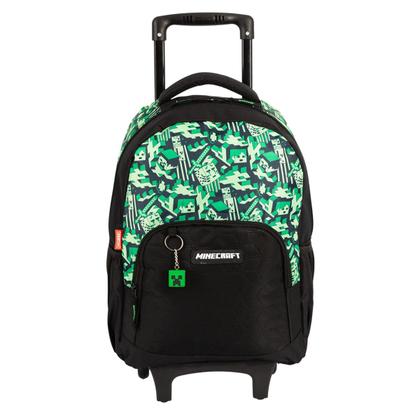 Imagem de Kit Mochila Rodas Minecraft Game Lancheira E Estojo Duplo