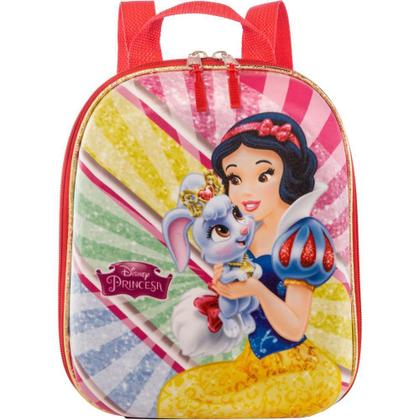 Imagem de Kit Mochila Rodas Princesa Branca Neve Lancheira Escolar 3D