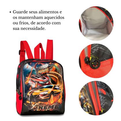 Imagem de Kit Mochila Rodinha + Estojo E Lancheira Fast Machine - Clio
