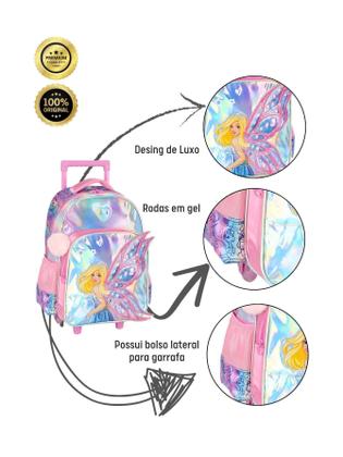 Imagem de Kit Mochila Rodinha+Estojos Box E Triplo Barbie - Rosa