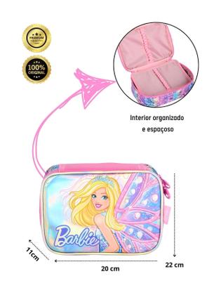 Imagem de Kit Mochila Rodinha+Estojos Box E Triplo Barbie - Rosa