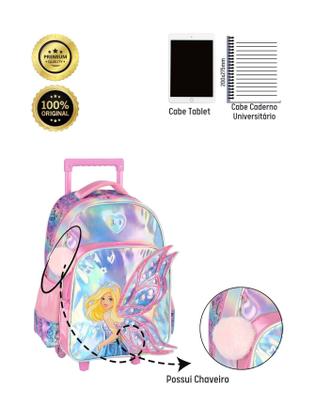 Imagem de Kit Mochila Rodinha+Estojos Box E Triplo Barbie - Rosa
