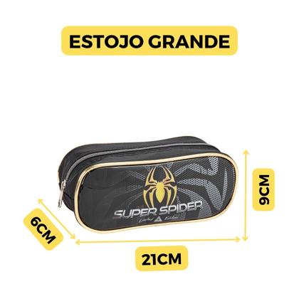 Imagem de Kit Mochila Rodinha Herói Super Spider Black Meninos Escolar