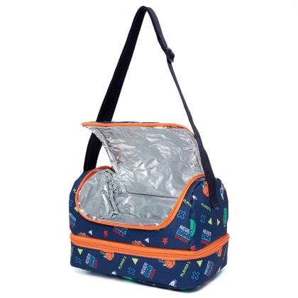 Imagem de Kit Mochila Rodinha Infantil Dino Polo One Estojo Escolar Lancheira Térmica Resistente