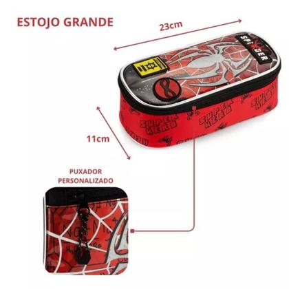 Imagem de Kit Mochila Rodinha Infantil Menino 3 Peças Homem Aranha