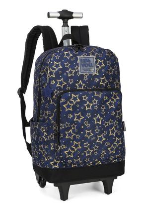 Imagem de Kit Mochila Rodinha Juvenil Masculina Estampa Metalizada Up4You 46622