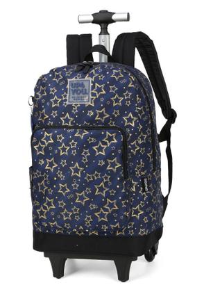 Imagem de Kit Mochila Rodinha Juvenil Masculina Estampa Metalizada Up4You 46622